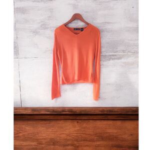 Vintage Jamie Scott Women Sweater Size M 100% Acrylic Long Sleeve Orange